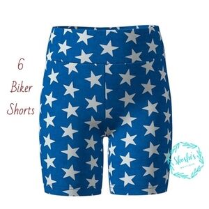 LuLaRoe Kids Blue Star Patterned Biker Shorts